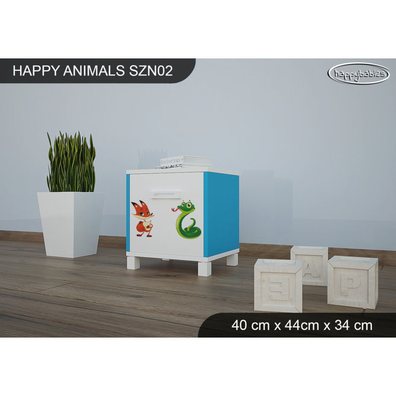 Nightstand, White/Blue