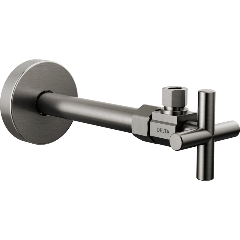 Angled Supply Stop Valve, Black Stainless