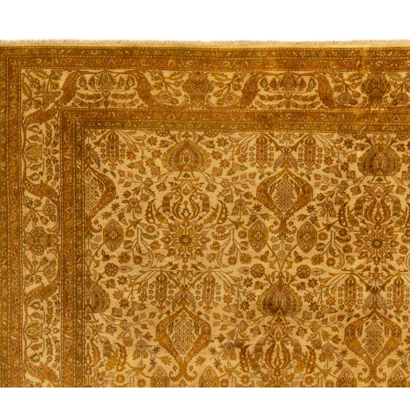 Hand Knotted Wool Area Rug in Beige