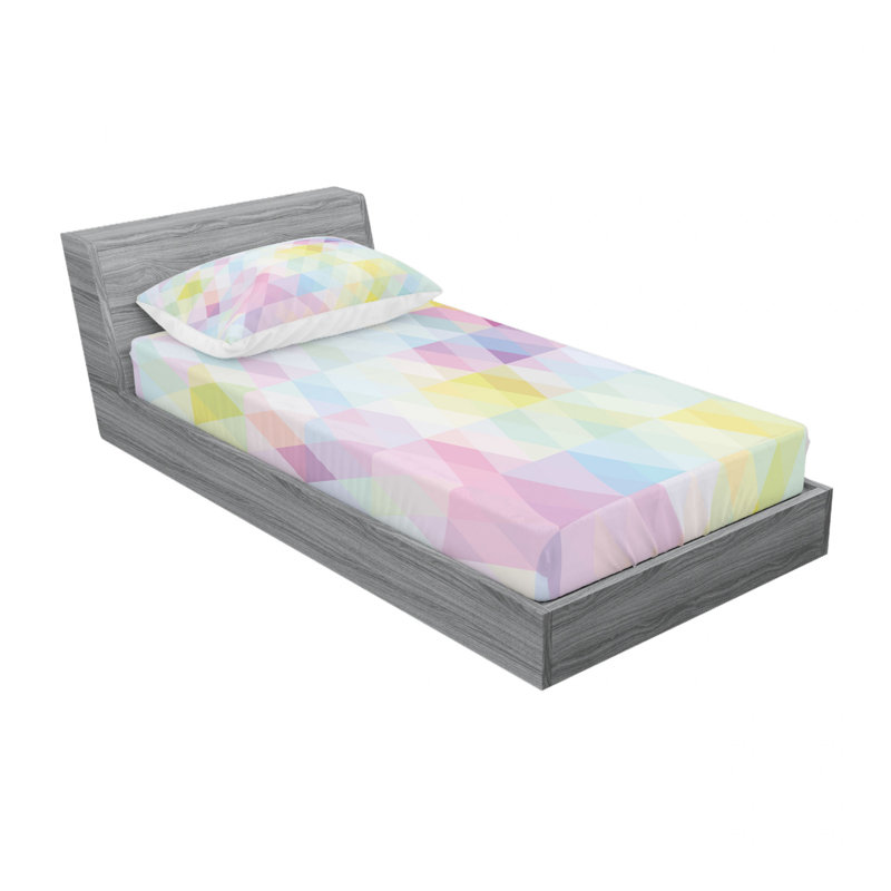 Microfiber Geometric Sheet Set, Twin XL Sheet Set with Fitted Sheet