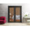 Portes coulissantes françaises à double poche | Verre transparent noir mat Lucia 2166 | Ensemble de quincaillerie pour rails