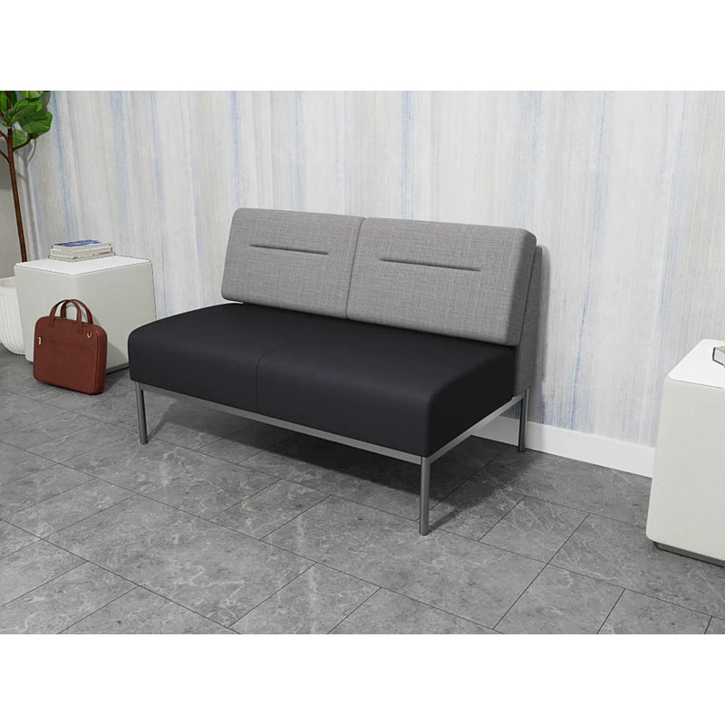 Causeuse Darsey, Argent argent, Gris chambray; noir Patriot Plus, Sans alimentation