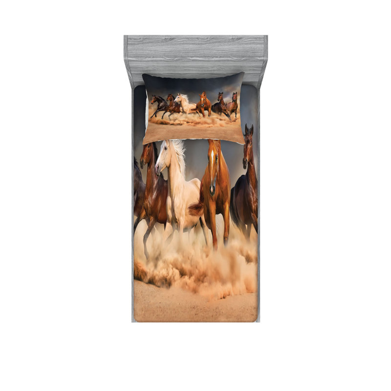 Ensemble de draps et taies décoratives pour cheval Ambesonne, brun sable et brun
