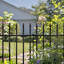 Decorative Metal Garden Fence Panels Set, Gothic Design, No-Dig Border, Black-130056832-130125511