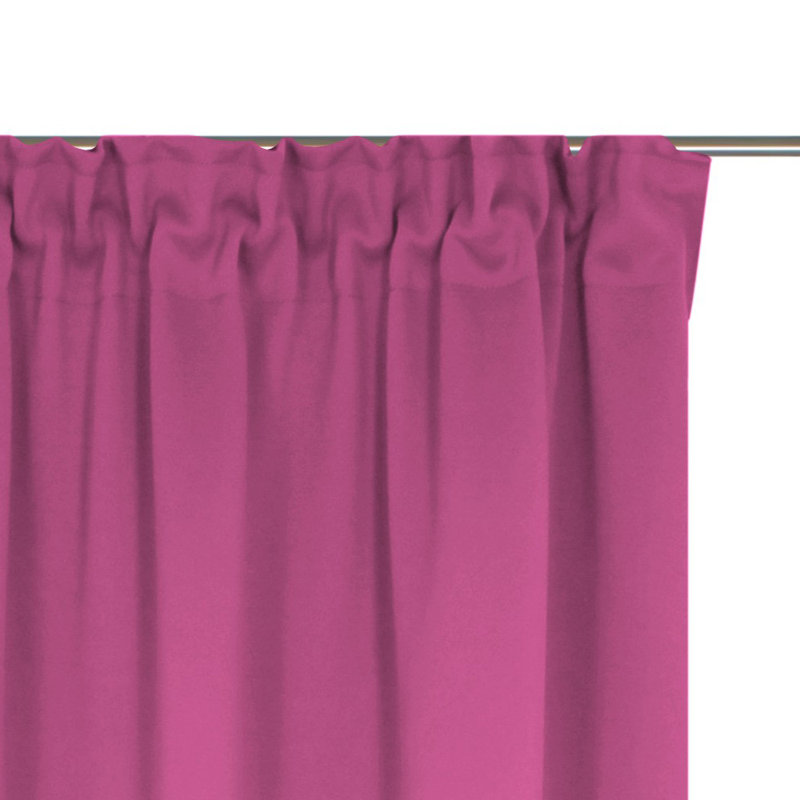 Polyester Blackout Pinch Pleat Curtain Panel, 142cm wide x 355cm high, Dark pink