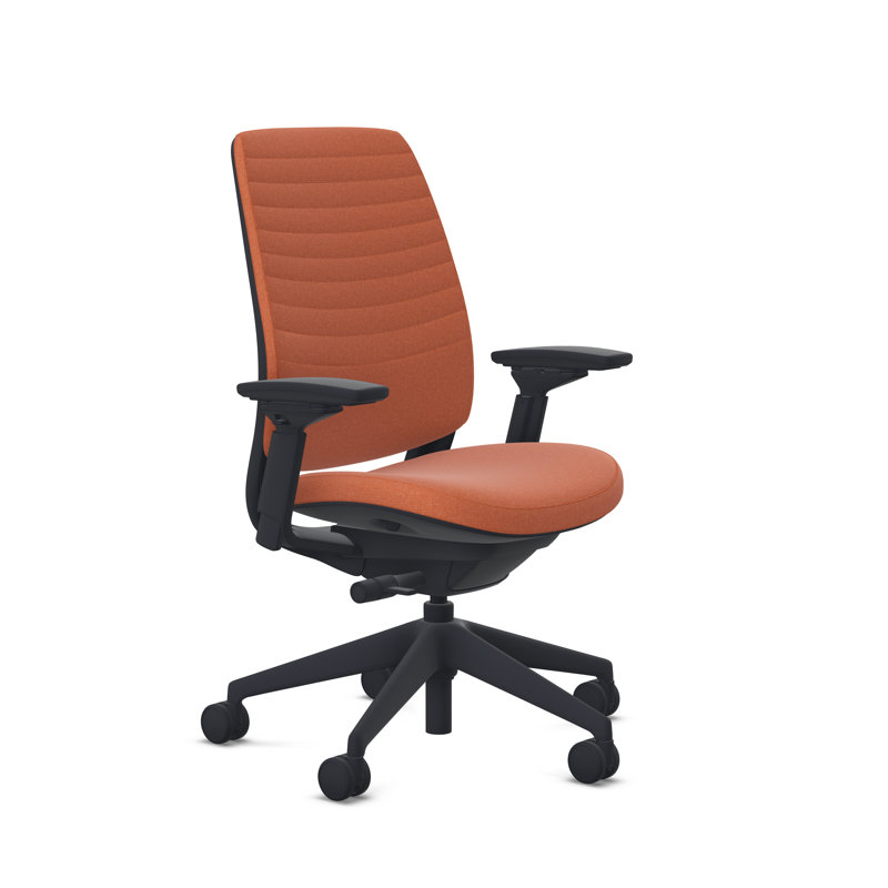 Steelcase Series 2 3D Microknit Airback Task Chair, Pink Lemonade/Nickel, Black, Carpet