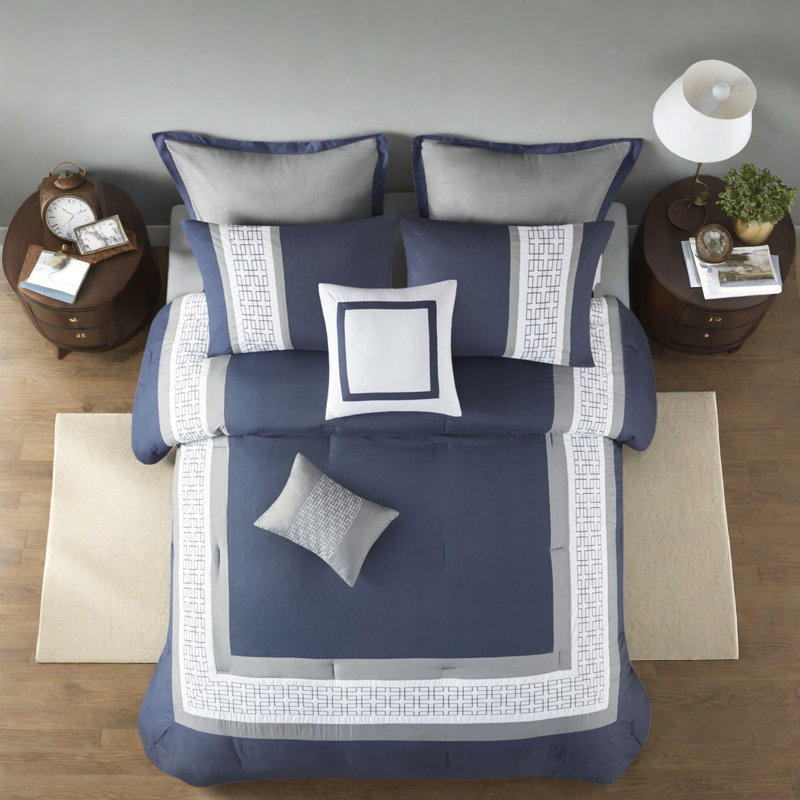 Pièces de literie en polyester très grand, brodé maison de chambre à coucher moderne