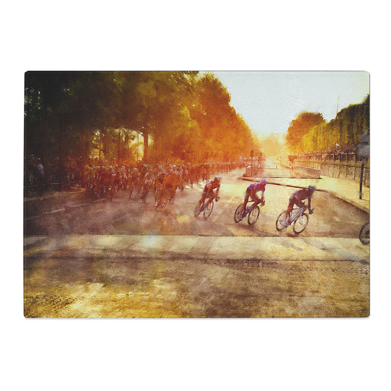 Tour De France Cycling Chopping Board, 0.4cm H x 20cm W x 28.5cm L
