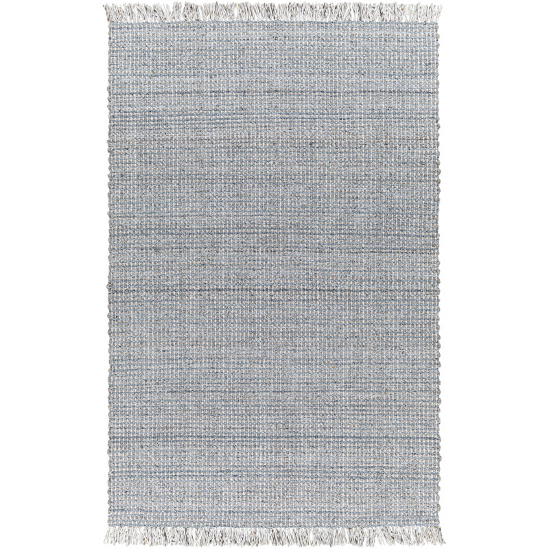 Viewcrest tissé à la main recyclé P.E.T. Tapis intérieur / extérieur bleu turquoise / gris, Rectangle 5 pi x 7 pi 6 po