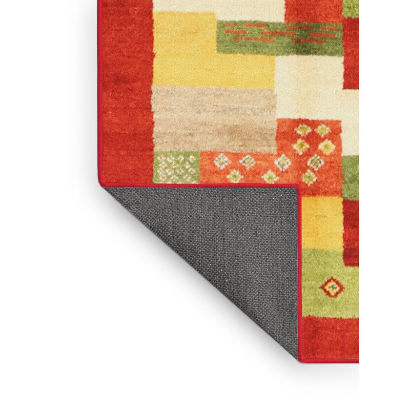 Tapis gris / rouge / vert Bornstein, Rectangle 5 pi x 7 pi