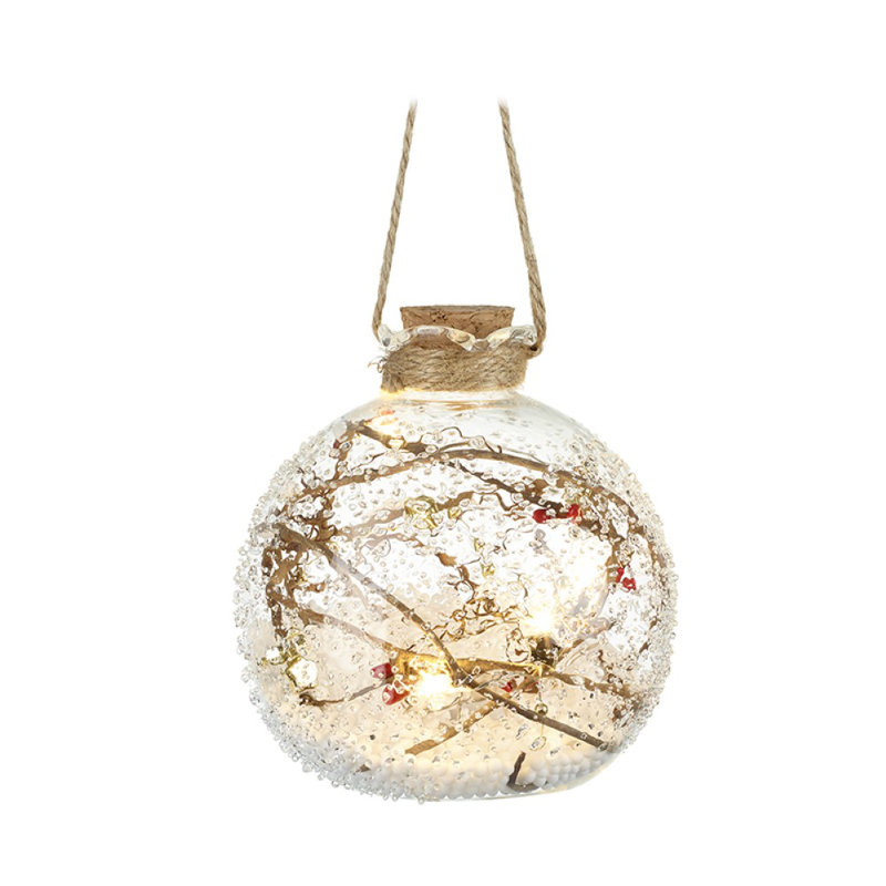 10cm Glass Lighted Ball Ornament