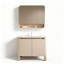 Meuble-lavabo en métal de style crème avec lavabo en céramique intégré