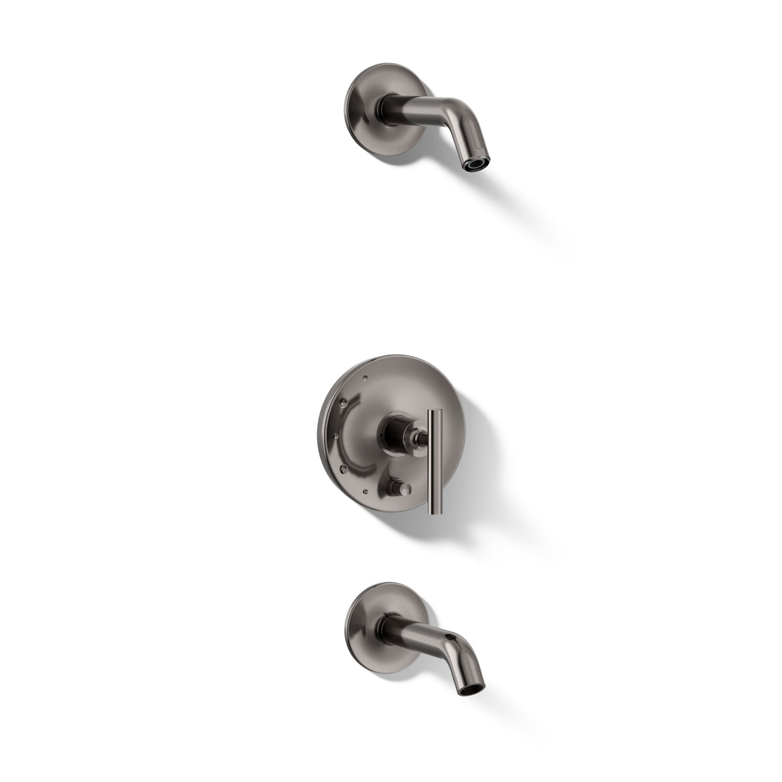 Purist Rite-Temp Bath and Shower Trim Set, Vibrant Titanium, Lever Handle