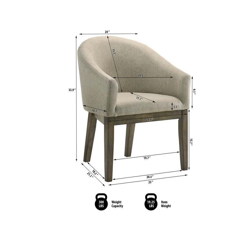 Chaise d'appoint 2 pièces à dossier arrondi McKinleyville 