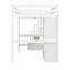 Lit mezzanine double avec bureau, garde-robe et escalier-1911145779