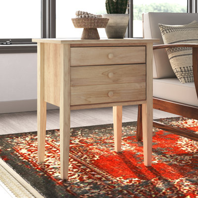 Manatuto Solid Wood 2 - Drawer End Table