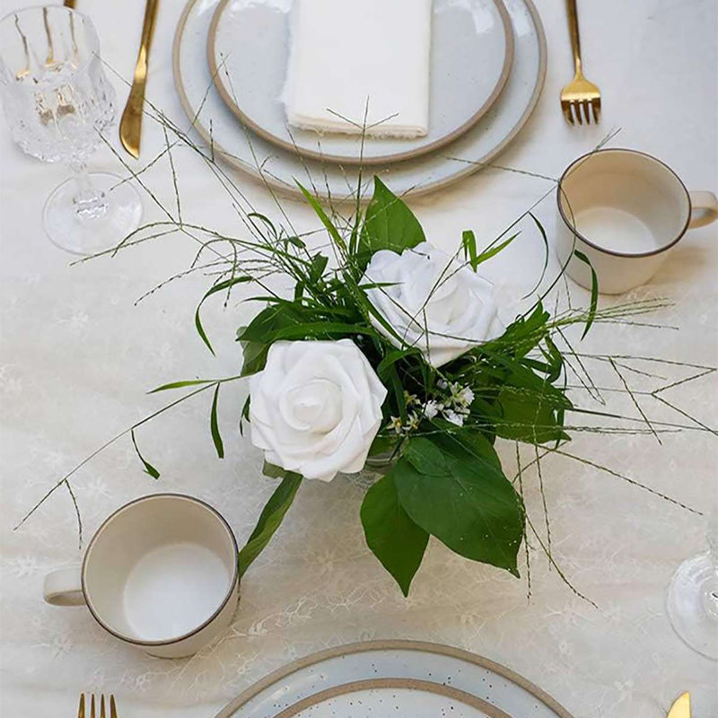 Centre de table Mack Roses, Blanc