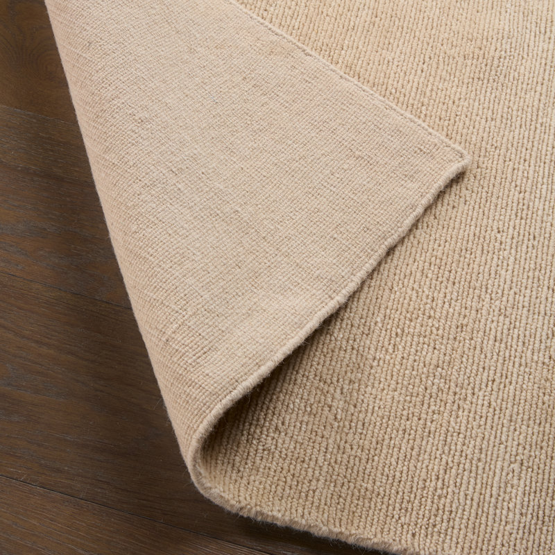 Nikolas Hand Woven Wool Area Rug, Ivory, Rectangle 108" x 144"
