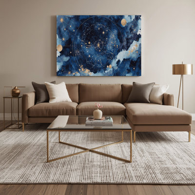 Space Northern hemisphere star map Blue Canvas Wall Art