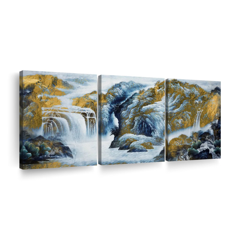 " Waterfall Landscape " 3 - Pieces, 92" H x 45" W x 1.25" D