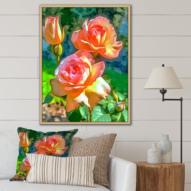 Floraison de roses roses au soleil de l'après-midi I, Silver Picture Framed, 20" H x 12" W