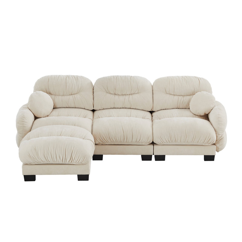 Compression Cozy Chenille Sectionals, 3 Seat Modern L Shape For Home