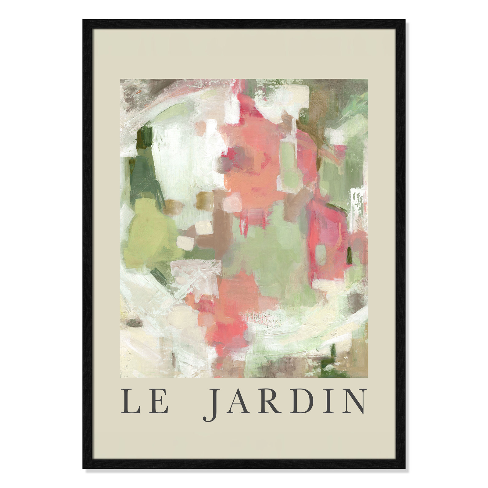 Botanical Poster Collection " Le Jardin " by Carol Robinson, No, Black Single Picture Frame, 35.5" H x 25.5" W x 0.75" D