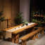 Table de conférence en bois massif Burlywood Free Form-1837205400