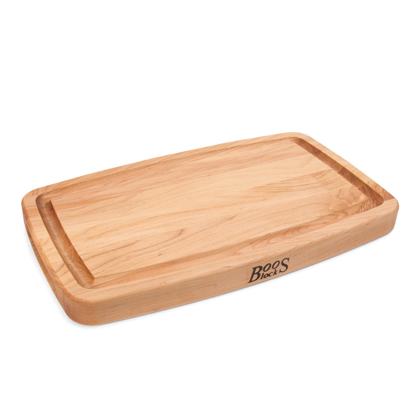 John Boos Chef's 1.5" Edge Grain Reversible Maple Wood Cutting Board with Groove, 11" W x 18" L