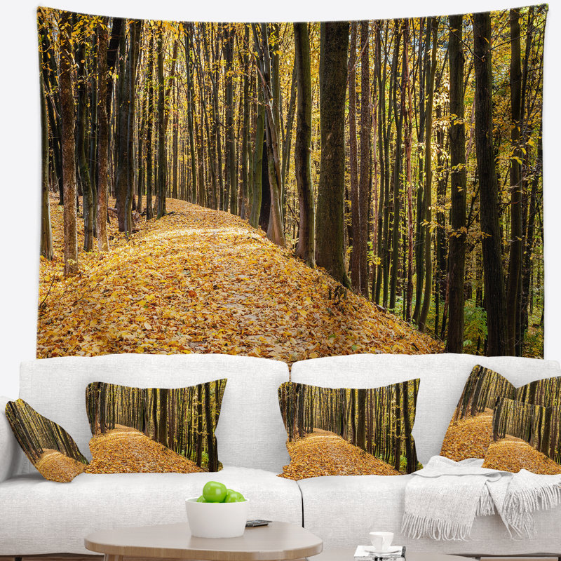 Tapisserie «Dense Autumn Forest Woods», H 32 po x l 39 po