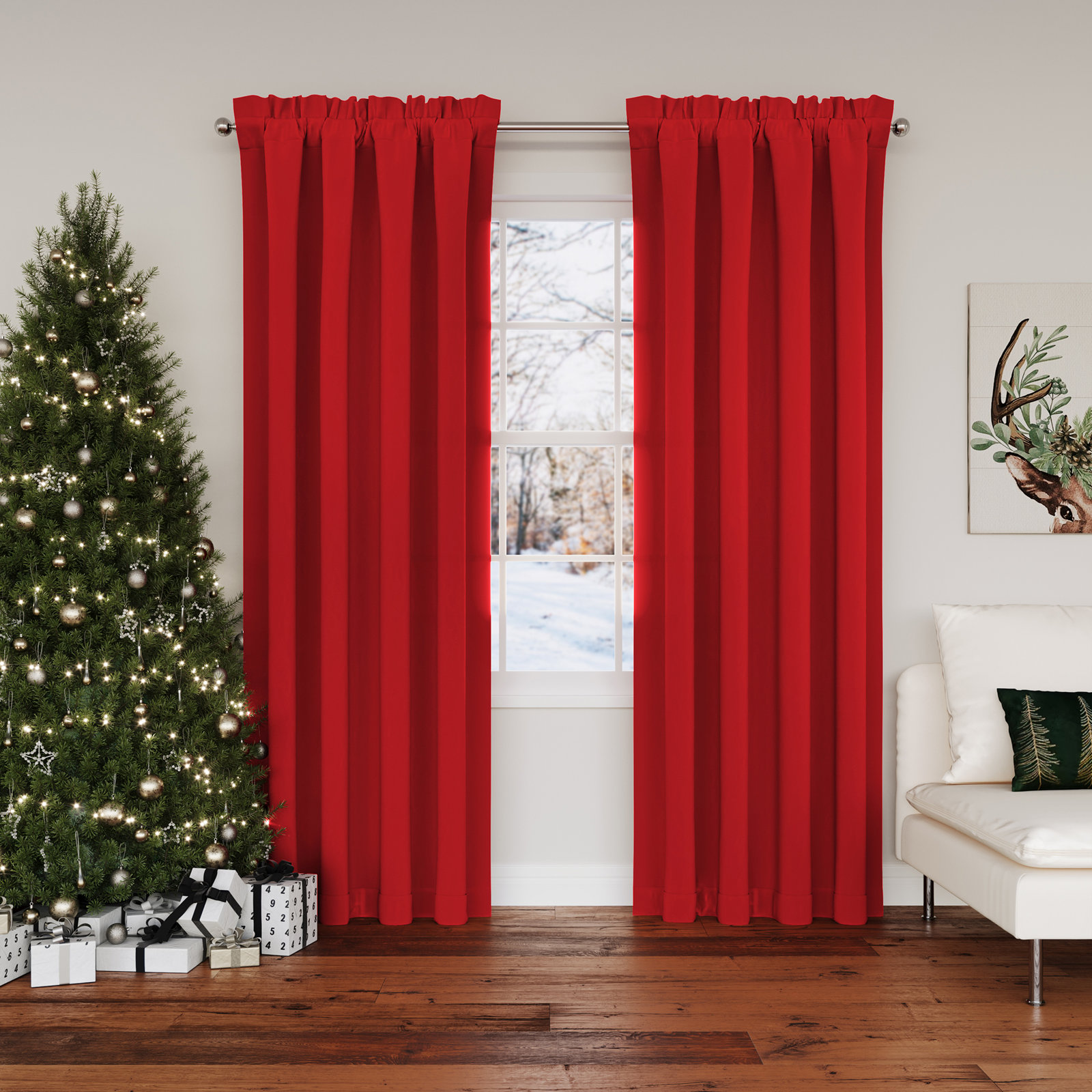 Wayfair Basics® Thermal Room Darkening Rod Pocket Curtain Panel, 54" W x 84" L, Red Pepper