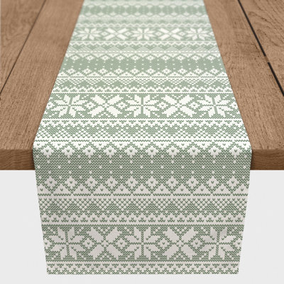 Mushtak Rectangle Geometric Christmas Polyester Table Runner