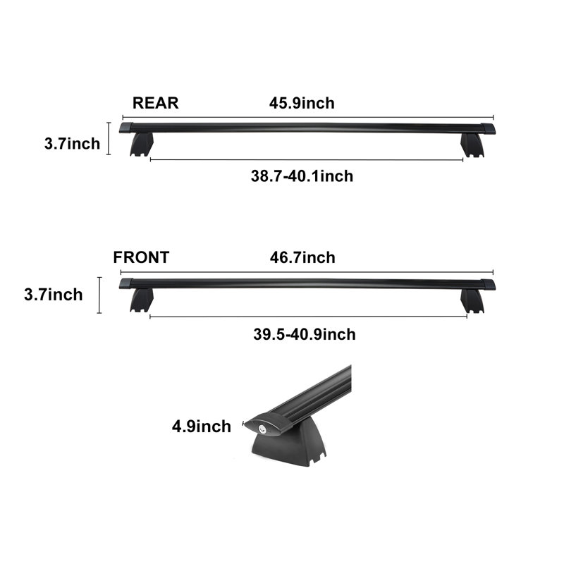 Barres transversales pour galerie de toit VEVOR, compatibles avec le Jeep Grand Cherokee 2011-2021