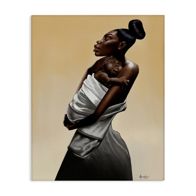 Mother And Child Tenderness Canvas, design by Manasseh Johnson Sr