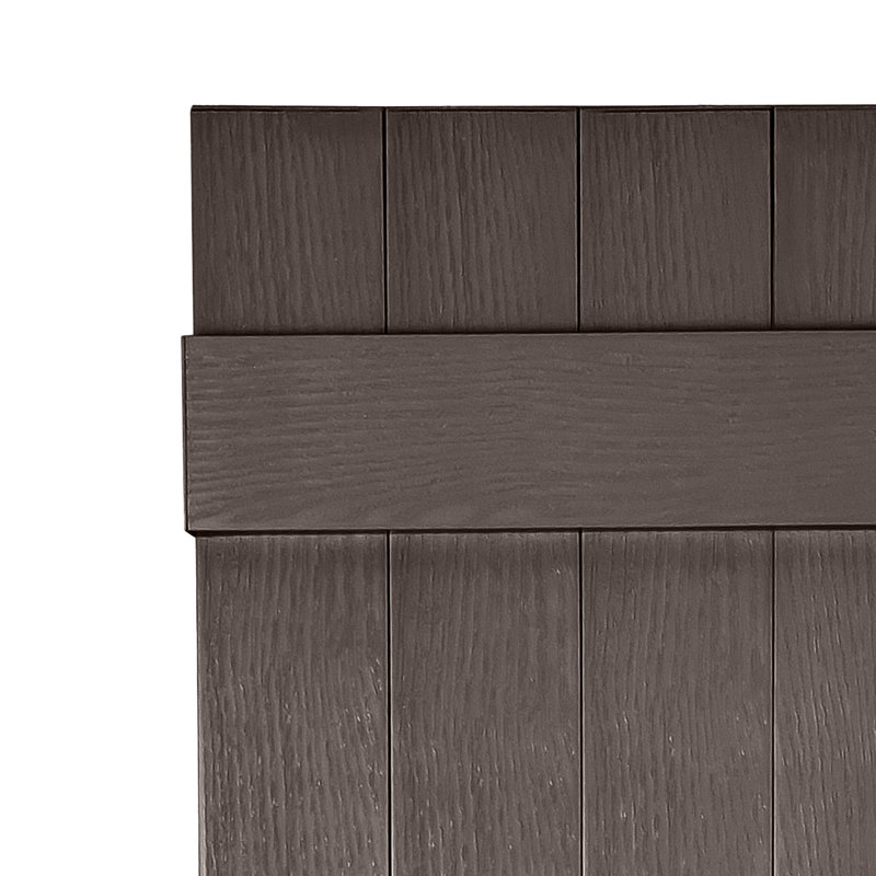 Persiennes personnalisées à 4 planches fermées, 41", Brun Sienna