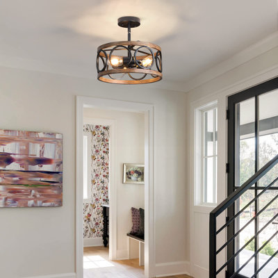Wenkai 6-Light Farmhouse Semi Flush Mount Ceiling Light