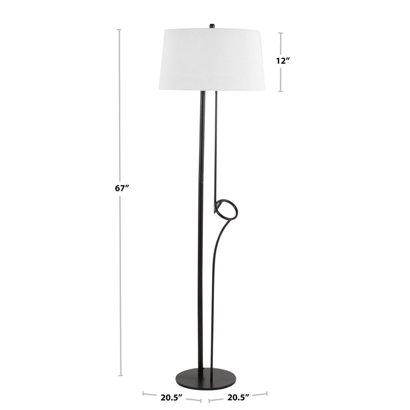 67'' Black Traditional Floor Lamp Set