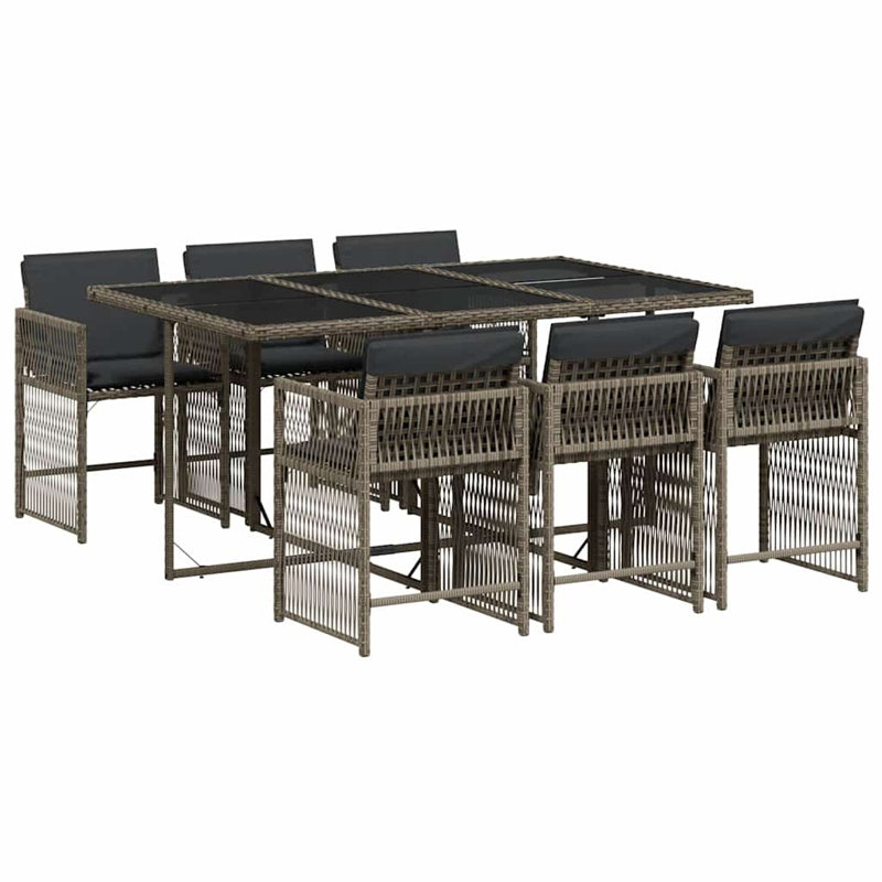 Patio Dining Set with, Grey, Grey