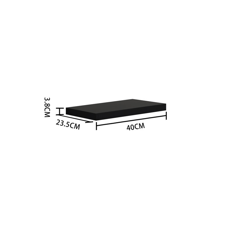 Barbabas Floating Shelf, Black, 3.8cm H x 40cm W x 23.5cm D