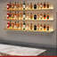 Support à vin mural en métal avec lumière DEL, tablettes flottantes à 3 niveaux pour bouteilles de boissons alcoolisées avec support en verre, tablettes à vin pour tablettes de bar à domicile (or, 100 cm / 39,3 po)