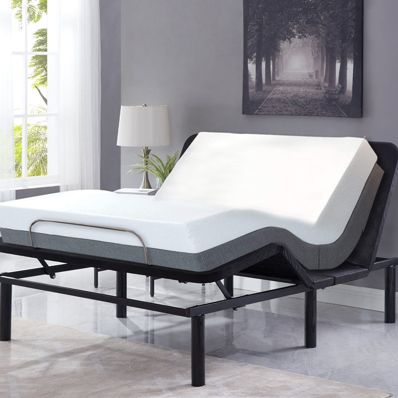 Electric Adjustable Bed Base with Wireless Remote — Ideal for Seniors, Pain-Relief Design, Head & Foot Incline for Back Pain