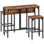 Ensemble de table de bar et tabouret, table de salle à manger pliante de 39,4 po avec 2 tabourets, style industriel, pour restaurant, salon, pub