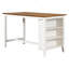 Ensemble de 5 tables de bar en bois à hauteur de comptoir avec 4 chaises, blanc-672811306