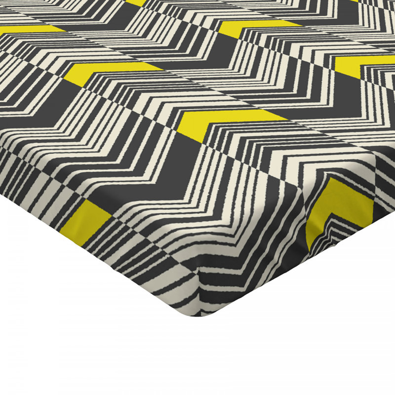Microfiber Chevron Fitted Sheet, Twin Fitted Sheet
