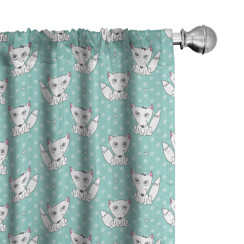 Polka Dots Semi-Sheer Rod Pocket Curtain Panels, 28" x 63"