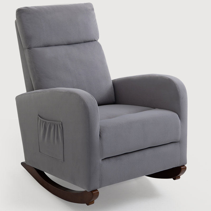 Solid Wood Rocking Chair, Gray