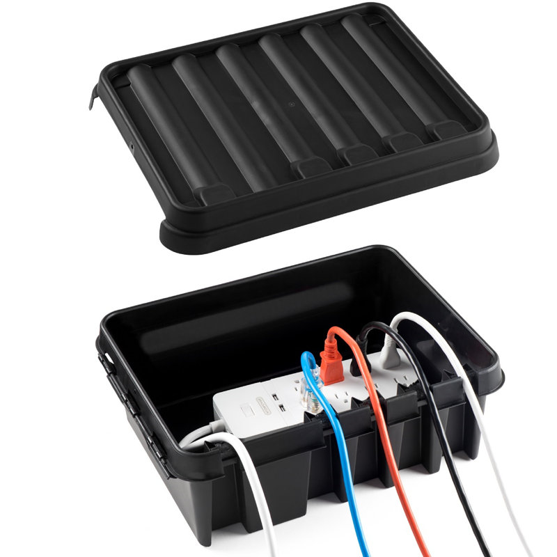 Boîte de connexion résistante aux intempéries, H 7 po x l 13 po x P 5,5 po, Noir