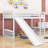 Enguerrand Twin Size Wood Loft Bed with Slide-519853033