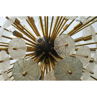 Lustre fantaisie en laiton 30 lumières Bijoux