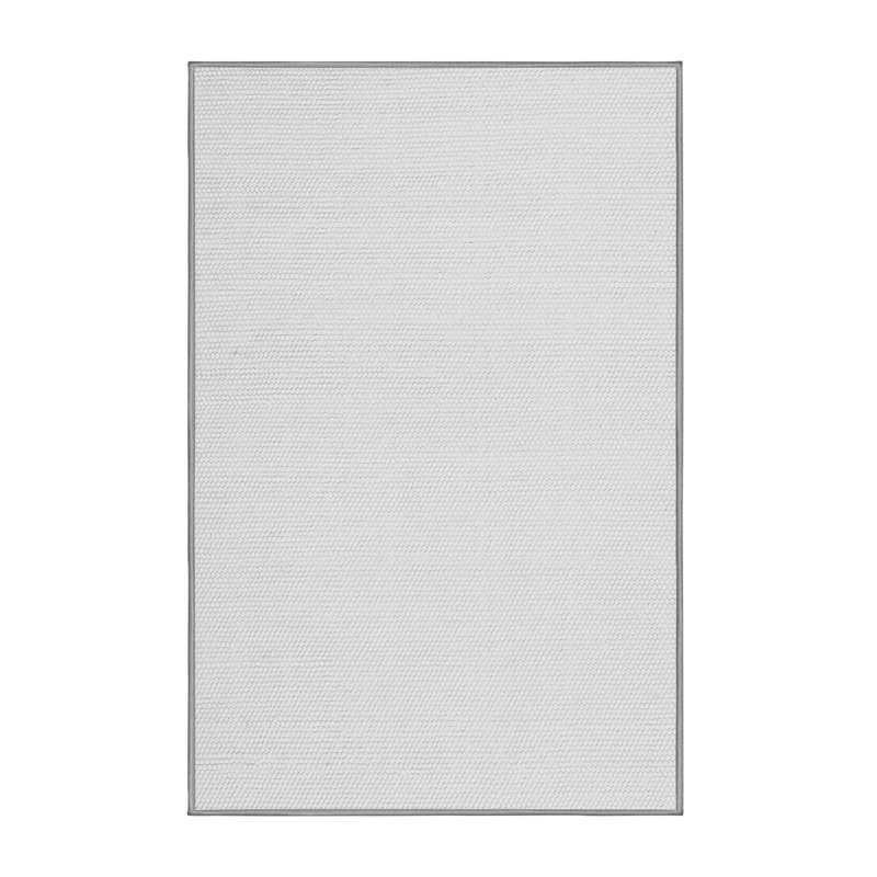 Tapis blanc en chenille tissé à la machine Adrianne, Rectangle 7 pi x 9 pi
